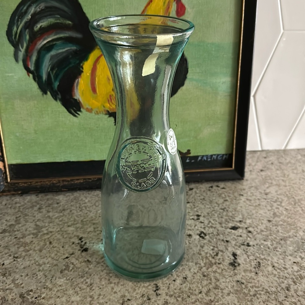 Amici Handmade Recycled Glass Carafe 27oz